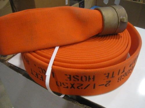 1 ORANGE SNAP TITE FIRE HOSE 2-1/2" X 50' NEW