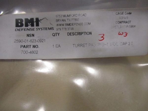 MRAP, M998 BMI TURRET COVER 14003577, 140003577, 700-4802, 2590-01-623-0921 NOS