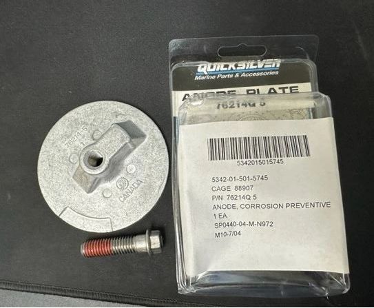 QUICKSILVER 76214Q5 ALUMINUM ANODE PLATE NEW