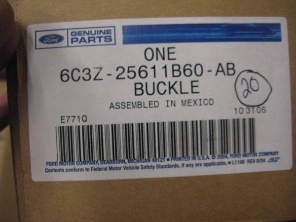 FORD BELT AND BUCKLE ASSY 6C3Z-25611B60-AB NEW