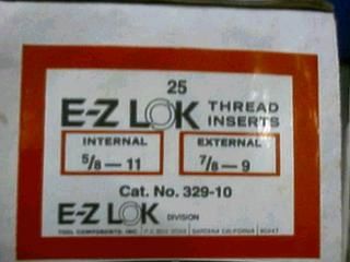 1 BOX OF 25 E-Z LOK THREAD INSERTS 329-10 NOS