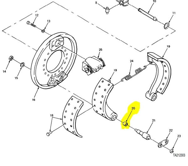 5-TON BRAKE BUSHING SLEEVE 1225P94, 12A2102, 102-7572-86, 2035744, 3120-00-740-9567 NOS