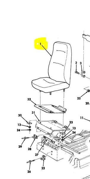 M998 COMMANDERS PASSENGER SEAT OR REAR 12446712-2, 2540-01-381-8392 NOS