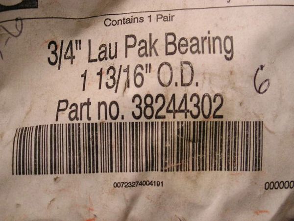 3/4" LAU PAK BEARING 38244302 NOS