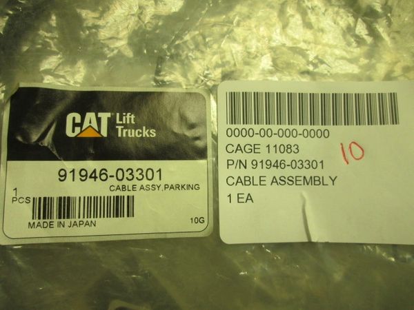 CAT PARKING BRAKE CABLE ASSY 91946-03301 NOS