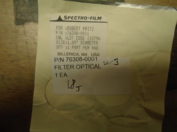 SPECTRO FILM OPTICAL FILTER 76308-0001 NOS