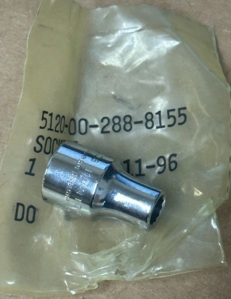 PROTO OR VARIOUS BRAND 1/4" SOCKET 5208 WITH 3/8" DRIVE 5120-00-288-8155 NOS