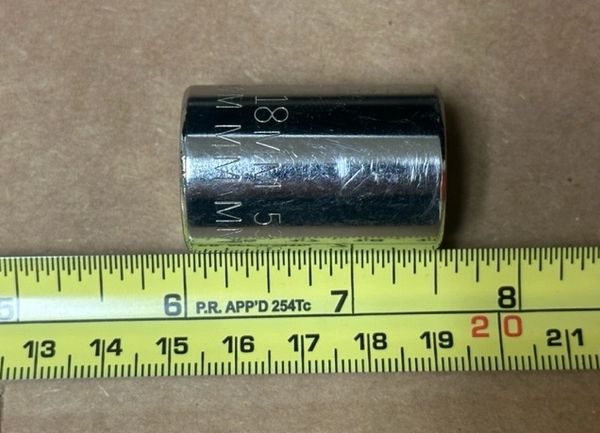 EASCO OR SIMILAR BRAND 18MM SOCKET 1/2" DRIVE, 12 POINT, 5120-00-263-4142 NEW