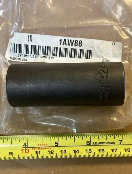 PROTO 24MM DEEP IMPACT SOCKET 1/2" DRIVE, 6 PT 7324M NEW