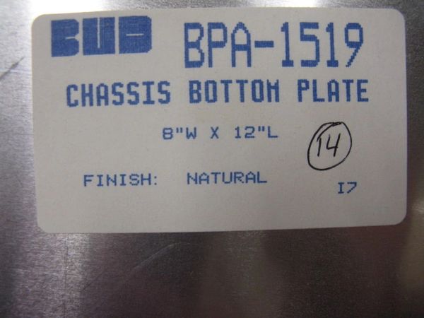 BUD INDUSTRIES CHASSIS BOTTOM PLATE BPA-1519 NEW