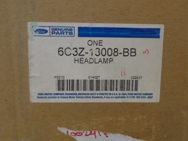 FORD HEADLAMP 6C3Z-13008-BB NEW