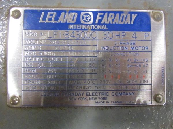 LELAND FARADAY MOTOR LFI-84300C "SERVICABLE"