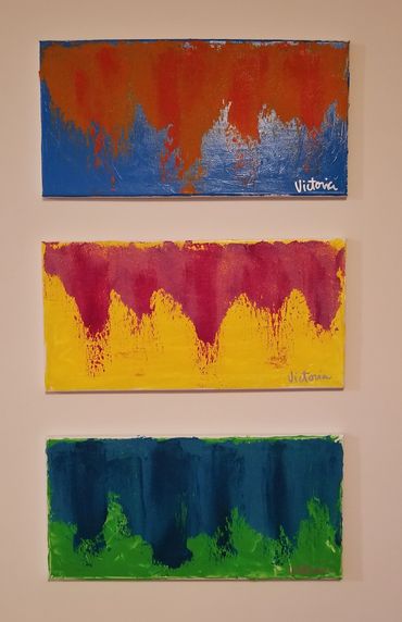 Victoria Schweizer, vane gallery, contemporary art, pumice, lava, color, tryptic