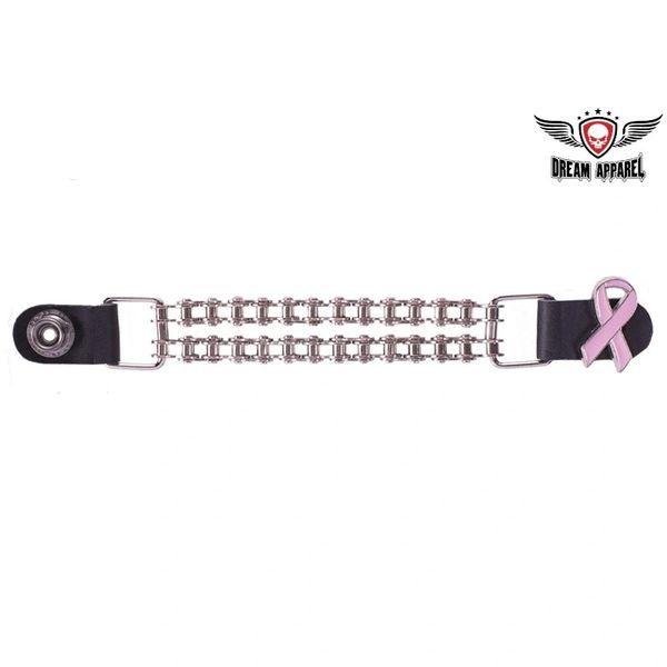 Breast Cancer Awarness Vest Extender With Motorcycle Chain