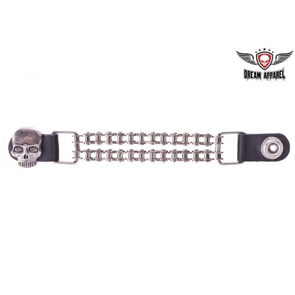 Skull Vest Extender With Motorcycle Chain