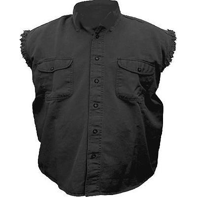 AL2901-Men's Black Denim Sleeveless Shirt