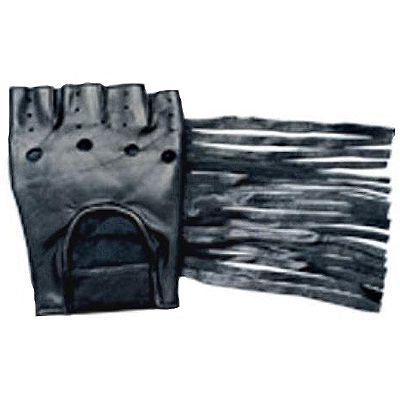 AL3004-Leather Fingerles Fringed Gloves