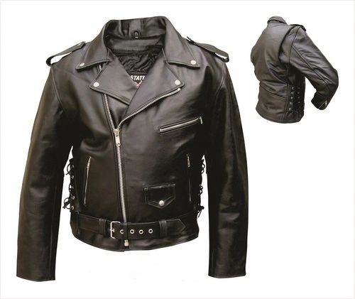 Men's Basic Motorcycle Jacket with Side Laces