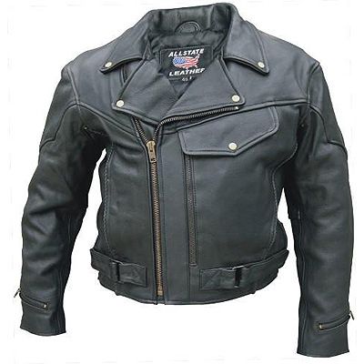AL2014-Men's Vented Leather Biker Jacket