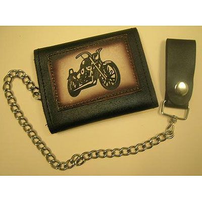 AL3272-Leather Tri-fold Motorcycle Wallet