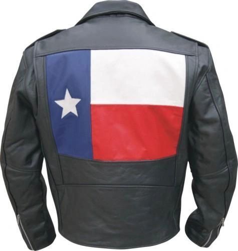 Men's Motorcycle Jacket with Texas Flag