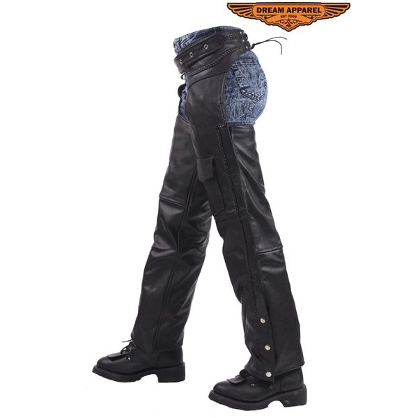 Braided Cowhide Leather Chaps
