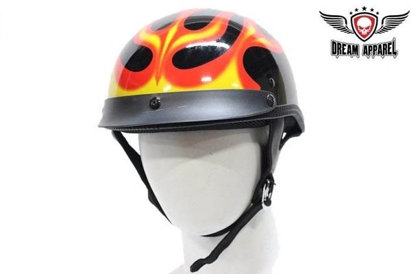 DOT Motorcycle Helmet With Flame