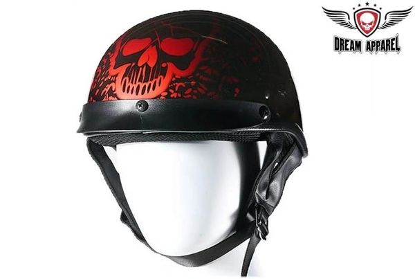 Boneyard Burgundy DOT Approved Biker Helmet