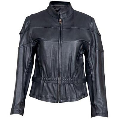 AL2140-Womens Vented Leather Motorcycle Jacket