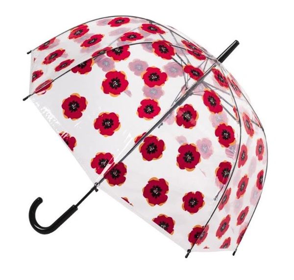 Bubble Style umbrella with red and orange Poppy flowers print