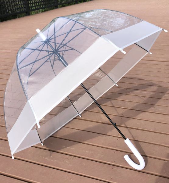 Large 31" Clear See Through Dome Umbrella Ladies Transparent