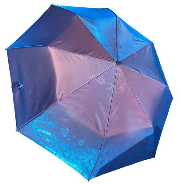 COMPACT IRIDESCENT UMBRELLA - WATERPROOF BLUE