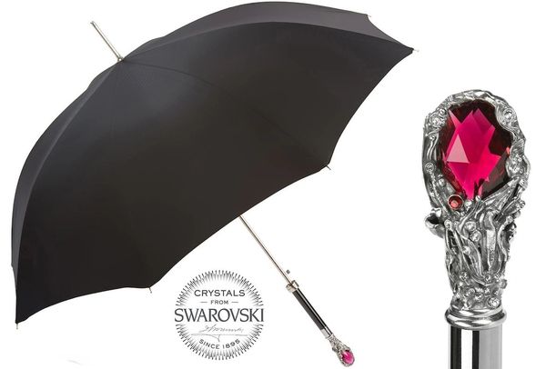 Pasotti Luxury Italian Umbrella - Handmade In Italy - Red Gem Handle
