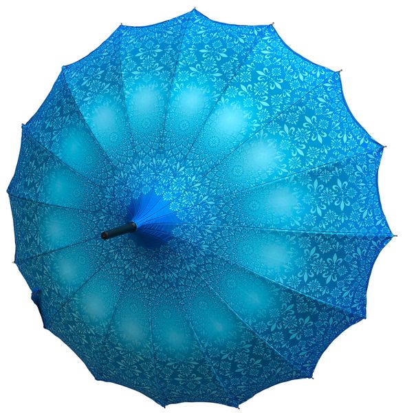 Waterproof + Real Anti-UV - Blackout lining - Pagoda style umbrella - Blue design