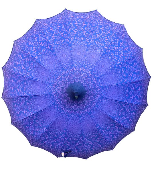 Waterproof + Real Anti-UV - Blackout lining - Pagoda style umbrella - Purple design