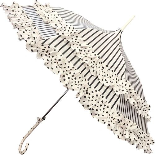 Frilly Stripes And Polka Dots Umbrella/Parasol- Waterproof