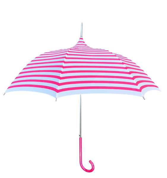 Lisbeth Dahl Pink Stripes Umbrella European Dome Shape Waterp