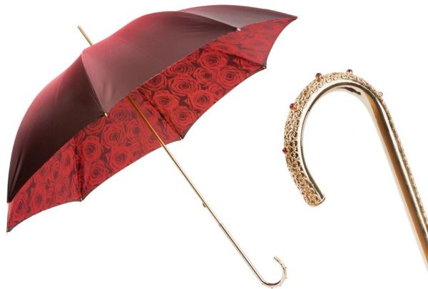 Pasotti Luxury Red Roses Umbrella - Double layer Canopy