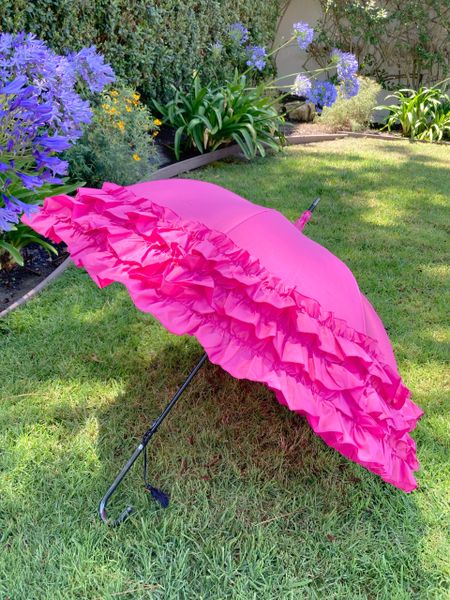 Ruffled on sale patio umbrella