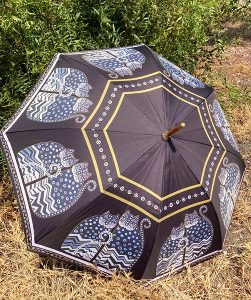 Laurel Burch Umbrella - Polka Dots Cats - Stick Style