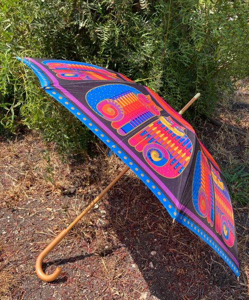 Laurel Burch Umbrella - Rainbow Cat Cousins - Stick Style