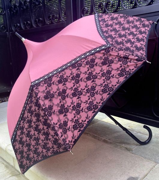 Promenade Pink by Chantal Thomass - Handmade Luxury French Umbrella - Anti-UV and waterproof - Lace and Ribbon