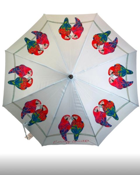Percy and Penelope Umbrella by Emily Smith - Parrots