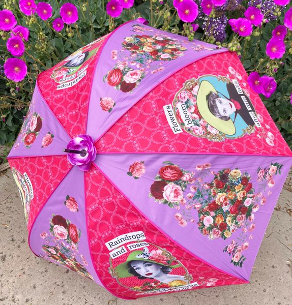 Darling Divas Umbrella Collection - 1920s Vintage Style - "Raindrops and roses..." - Semi-Automatic - One Year Warranty.
