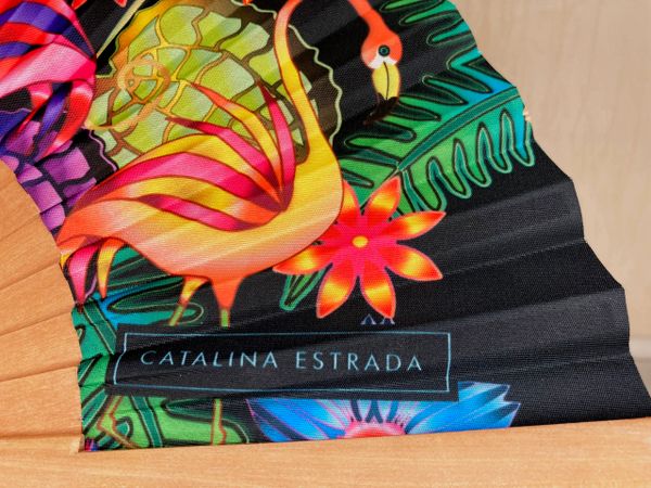 Black Flamingo Hand fan | Made in Spain | Catalina Estrada Collection