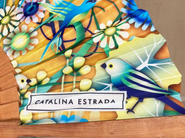 Winged Fantasy hand fan Yellow | Catalina Estrada collection | Made in Spain
