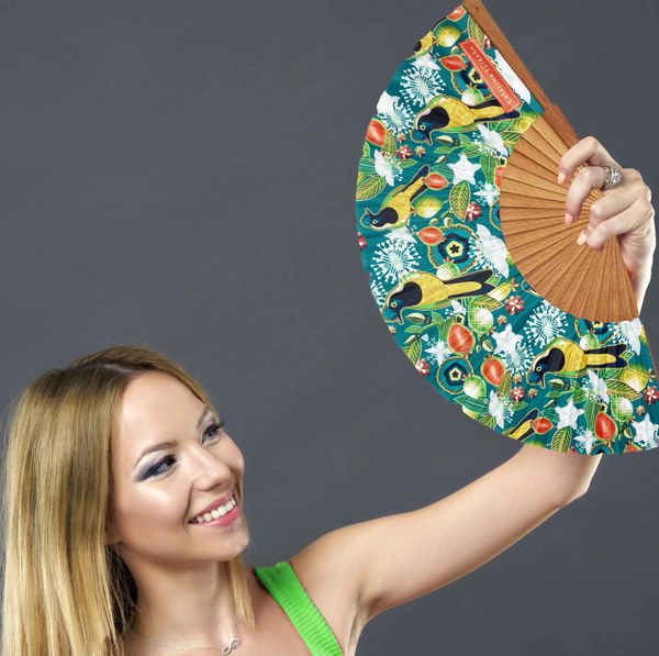 Hand Fan Tropical guava | Catalina Estrada collection | Made in Spain