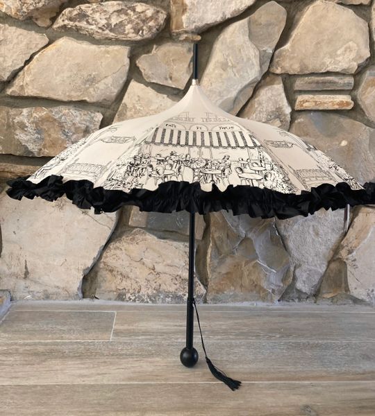 Cafe de Paris Metro luxury umbrella | Waterproof Anti-UVs Handmade French