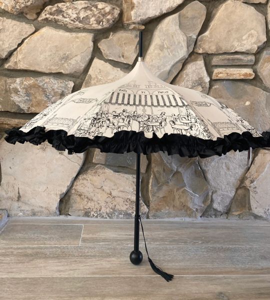 Cafe de Paris Metro luxury umbrella | Waterproof Anti-UV Handmade French