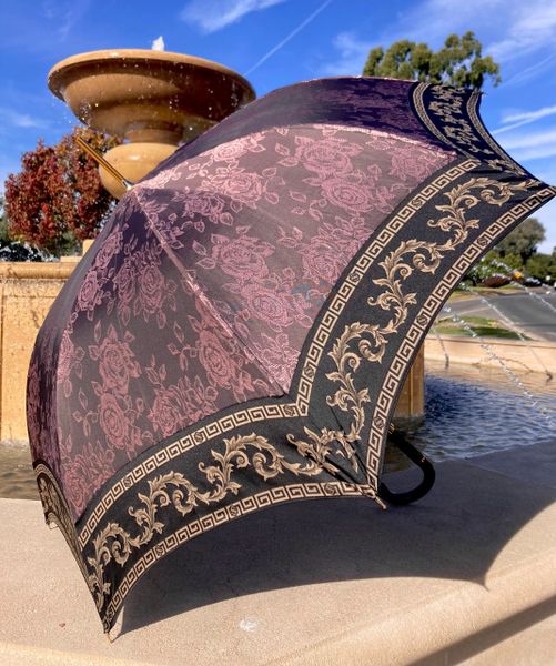 Dusty Pink Jacquard Everyday Luxury Umbrella | Handmade in Italy | Rain or Shade